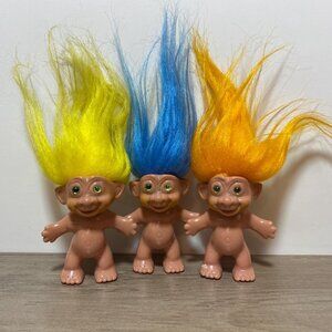 Etone Treasure Trolls Cute Collectible Kids Toys Small WITH TAILS Korea 1980s